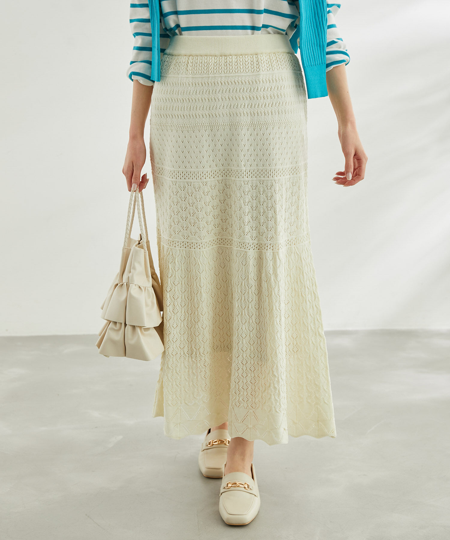 Rope&rsquo;Picnic「透かし編みニットマーメイドスカート」|スカート|