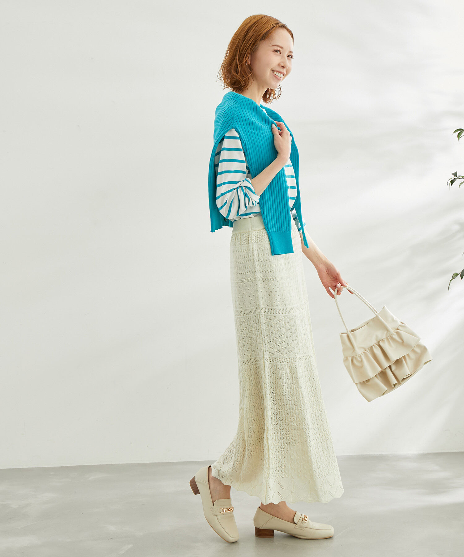Rope&rsquo;Picnic「透かし編みニットマーメイドスカート」|スカート|
