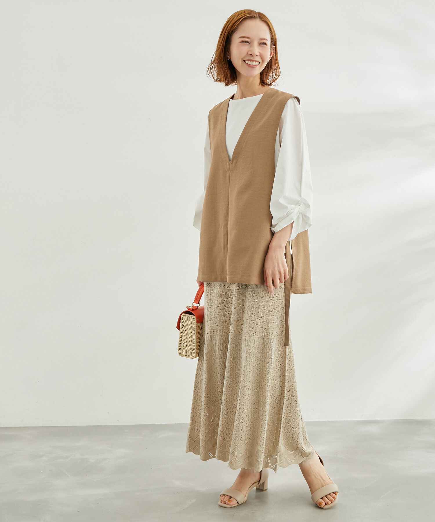 Rope&rsquo;Picnic「透かし編みニットマーメイドスカート」|スカート|