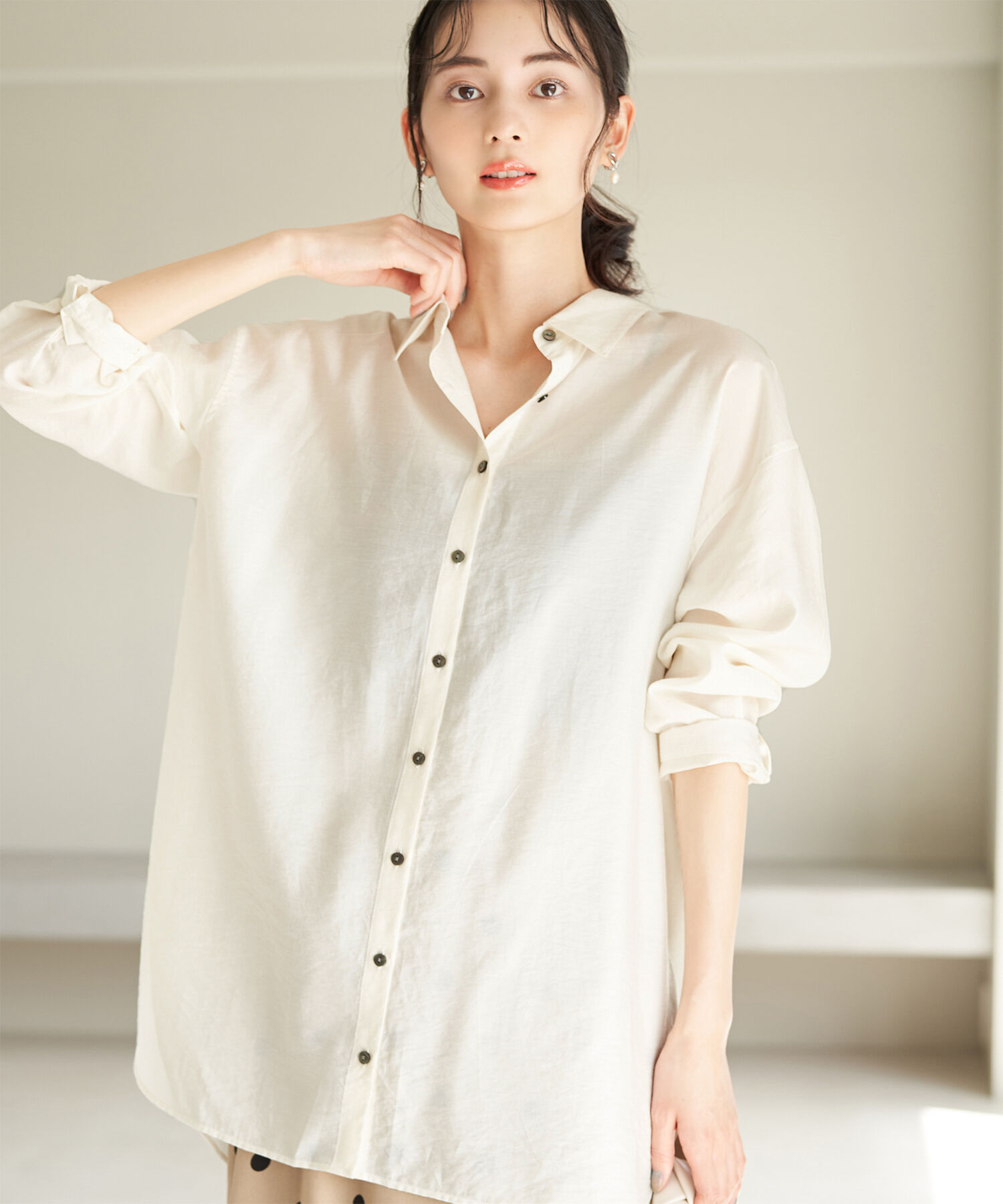 Rope&rsquo;Picnic「洗える/シアーシャツ」|シャツ・ブラウス|ホワイト(10)