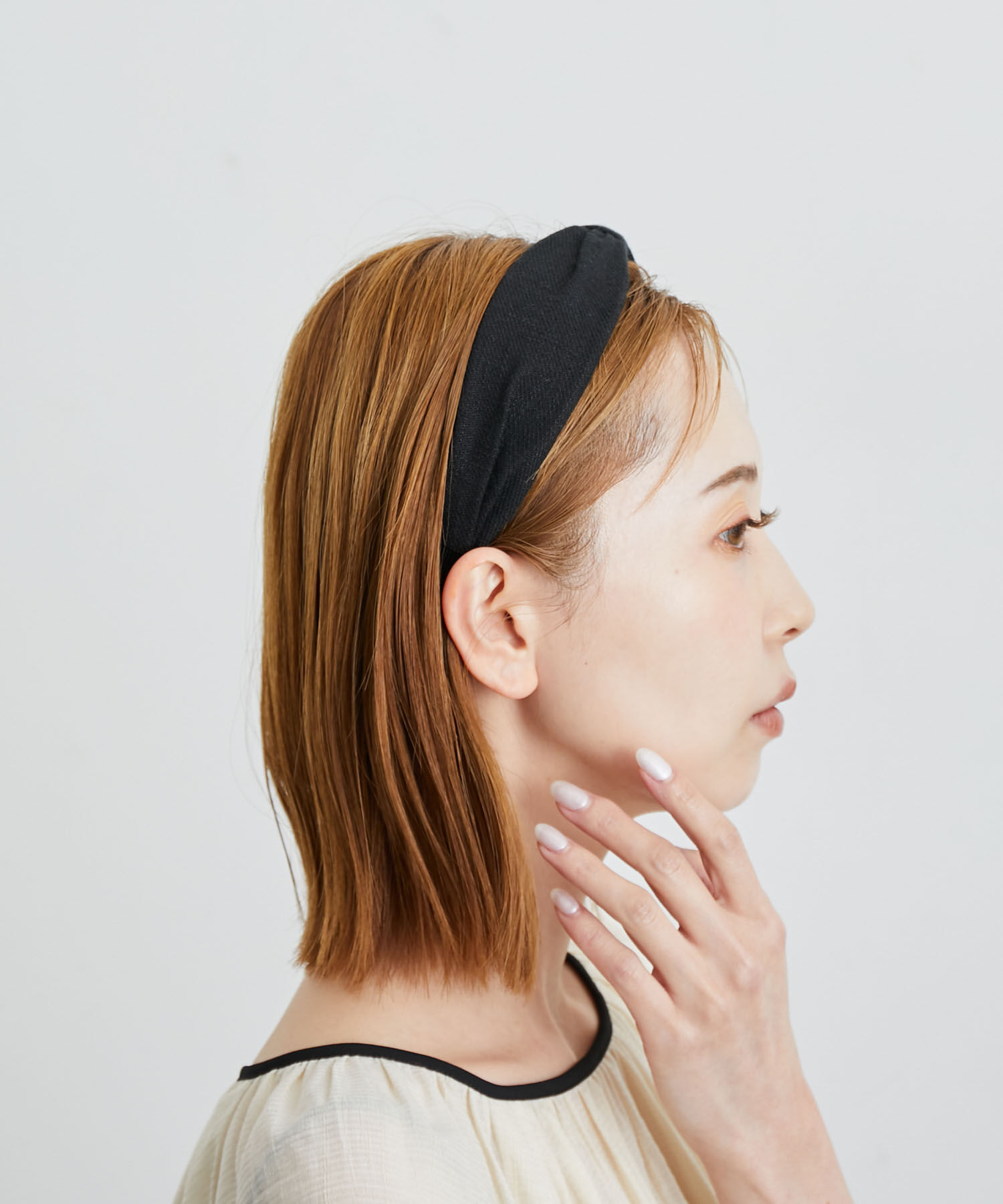 ROPE PICNIC PASSAGE「綿麻リボンカチューシャ」|カチューシャ|ブラック(01)