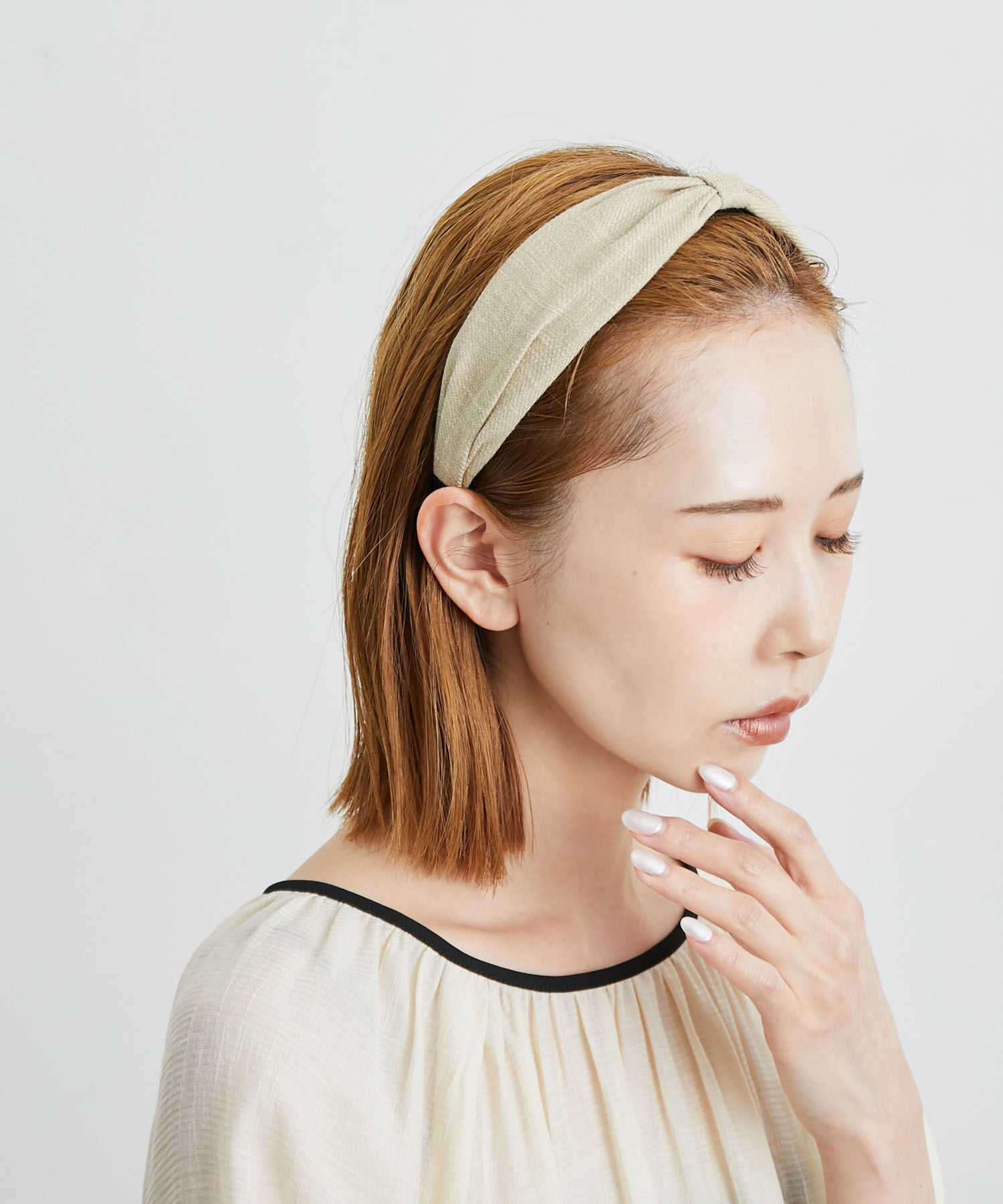 ROPE PICNIC PASSAGE「綿麻リボンカチューシャ」|カチューシャ|ベージュ(27)