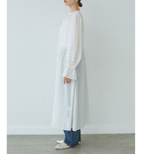 Rope&rsquo;Picnic「【接触冷感・通気性】お着軽シャツシリーズ/綿ボイルガウンワンピース」|ワンピース|