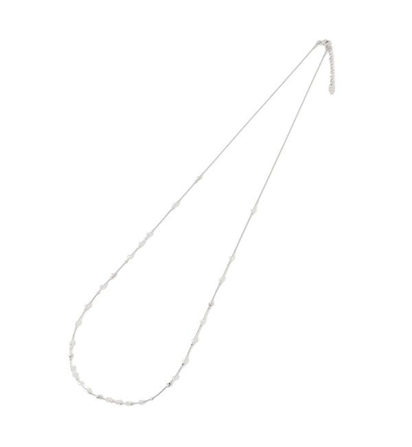 ROPE PICNIC PASSAGE「飛ばしクリアビーズミディアムネックレス」|ネックレス|