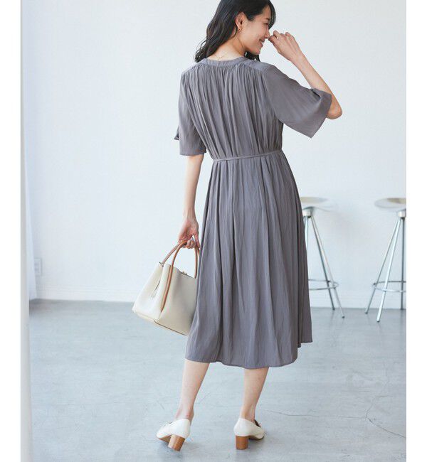 Rope&rsquo;Picnic「着丈選べる/接触冷感・UVカット/割繊ハーフスリーブワンピース」|ワンピース|