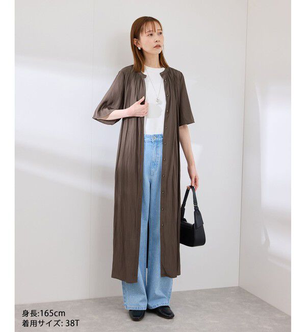 Rope&rsquo;Picnic「着丈選べる/接触冷感・UVカット/割繊ハーフスリーブワンピース」|ワンピース|