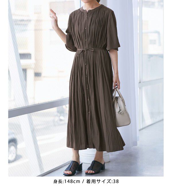 Rope&rsquo;Picnic「着丈選べる/接触冷感・UVカット/割繊ハーフスリーブワンピース」|ワンピース|