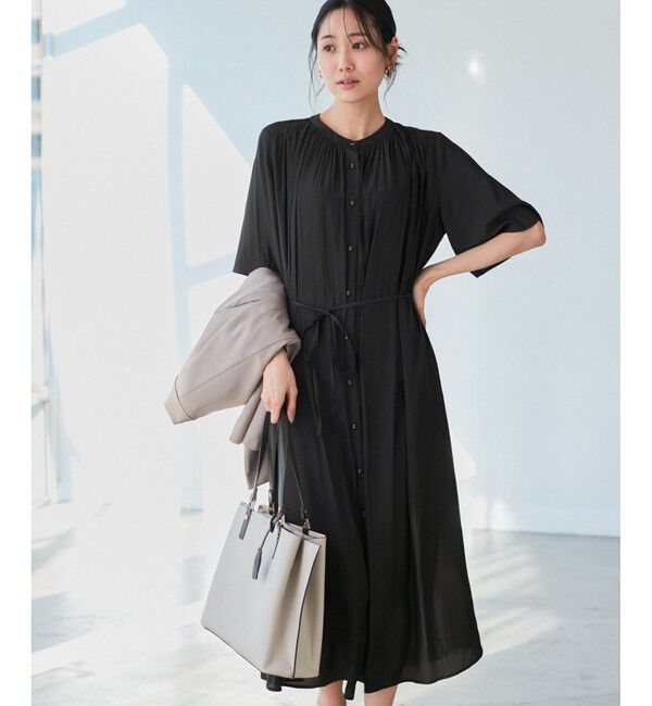 Rope&rsquo;Picnic「着丈選べる/接触冷感・UVカット/割繊ハーフスリーブワンピース」|ワンピース|