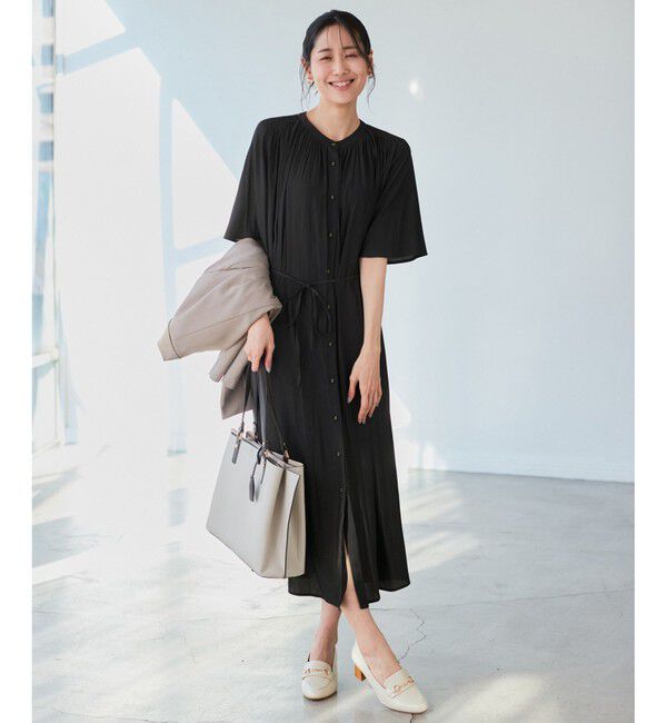 Rope&rsquo;Picnic「着丈選べる/接触冷感・UVカット/割繊ハーフスリーブワンピース」|ワンピース|