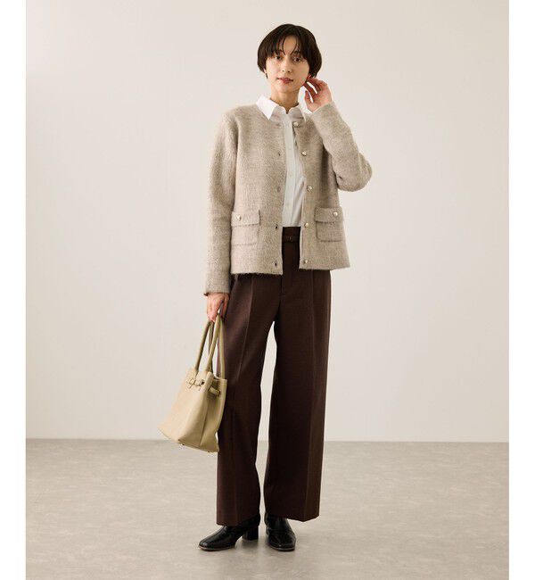 Rope&rsquo;Picnic「ダブルフェイス襟取り外し起毛カーディガン」|カーディガン|