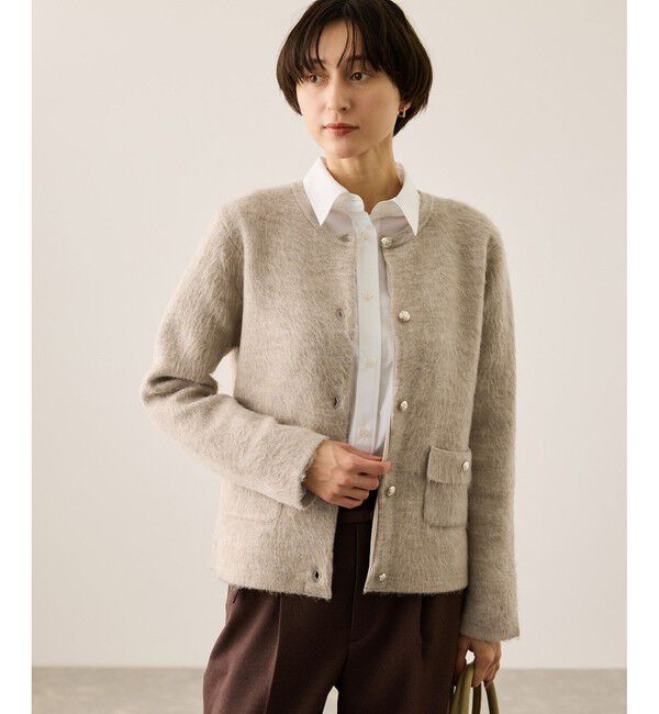 Rope&rsquo;Picnic「ダブルフェイス襟取り外し起毛カーディガン」|カーディガン|