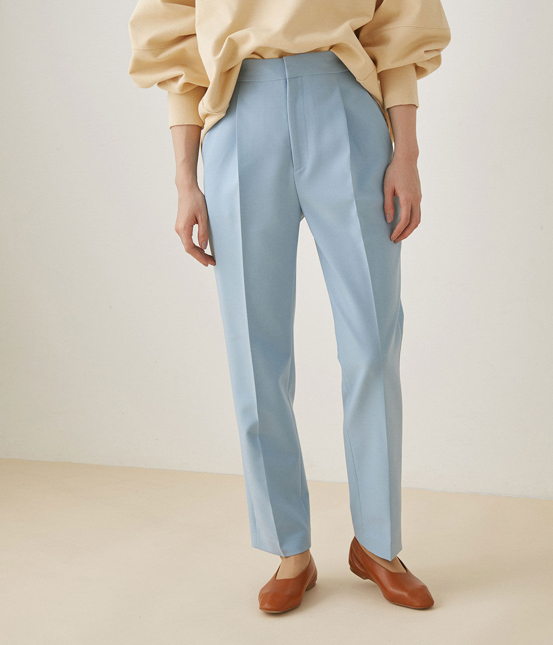 ADAM ET ROPE'「＜洗える＞スリムスラックス」|スラックス|サックス(48)