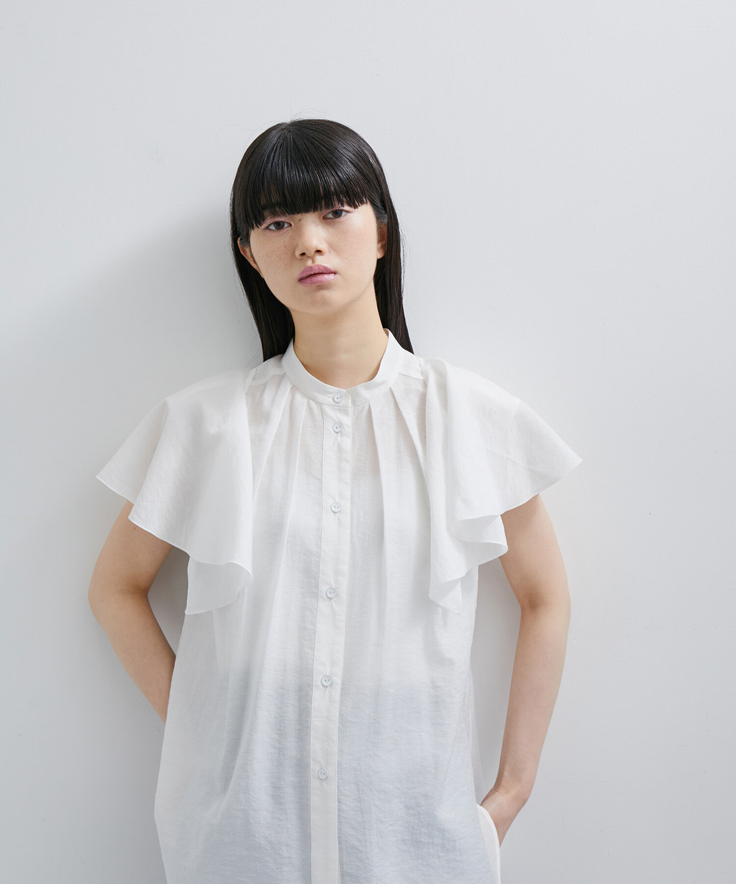 ADAM ET ROPE'「〈SETアイテム〉マルチフリルシアーブラウス」|シャツ・ブラウス|