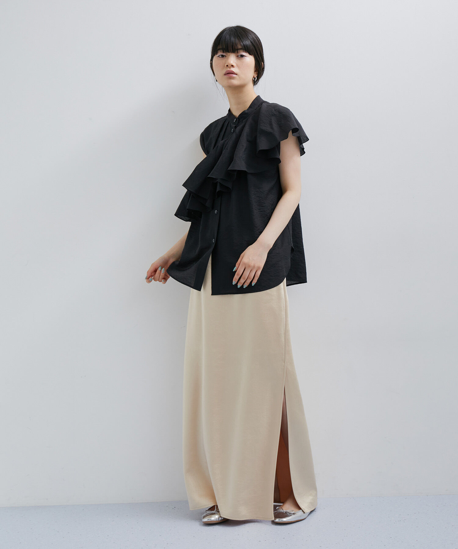 ADAM ET ROPE'「〈SETアイテム〉マルチフリルシアーブラウス」|シャツ・ブラウス|