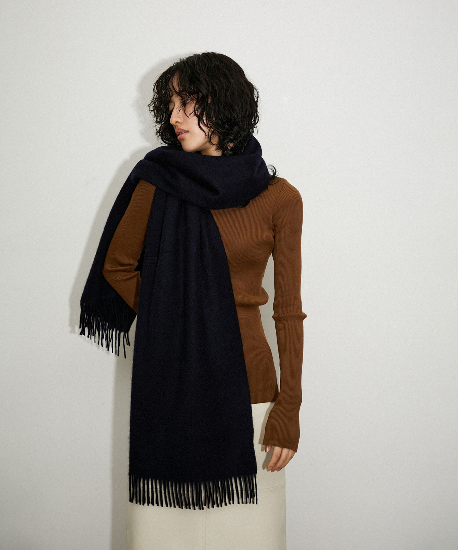 ADAM ET ROPE'「カシミヤストール」|ストール|ネイビー(40)