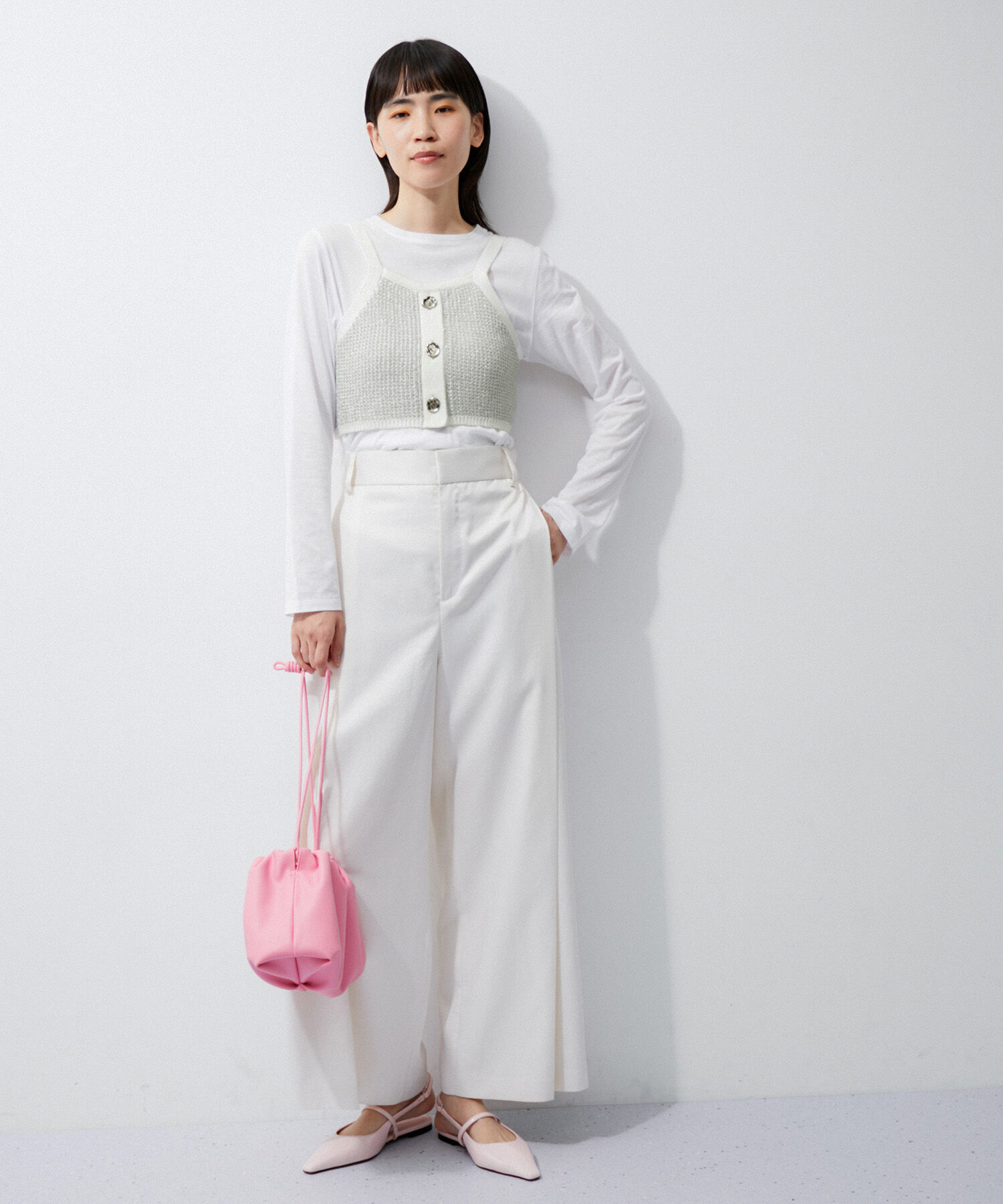 ADAM ET ROPE'「ラメパターンニットキャミ」|キャミソール|