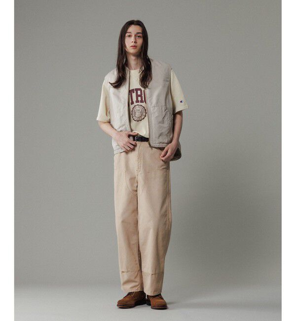 ADAM ET ROPE'「【小松マテーレ】ジップ ベスト / コンパクトサテン 」|ベスト・ジレ|