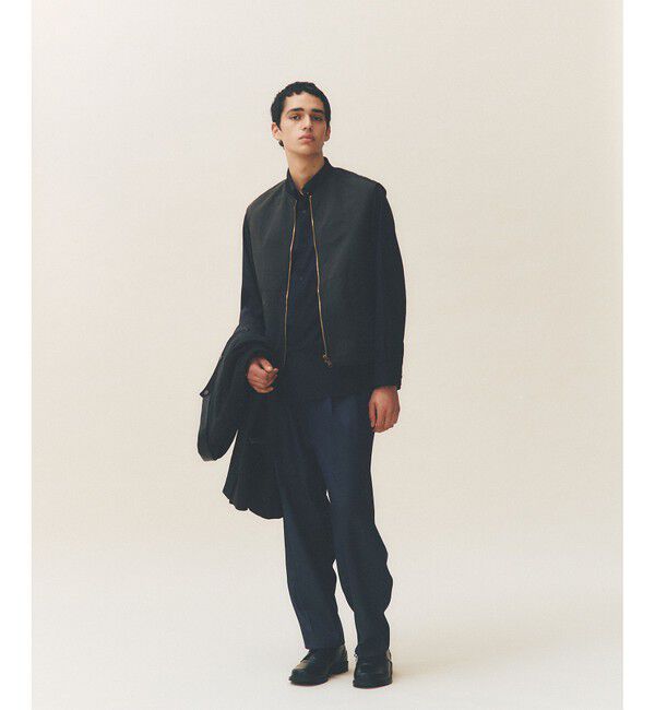 ADAM ET ROPE'「【小松マテーレ】ジップ ベスト / コンパクトサテン 」|ベスト・ジレ|