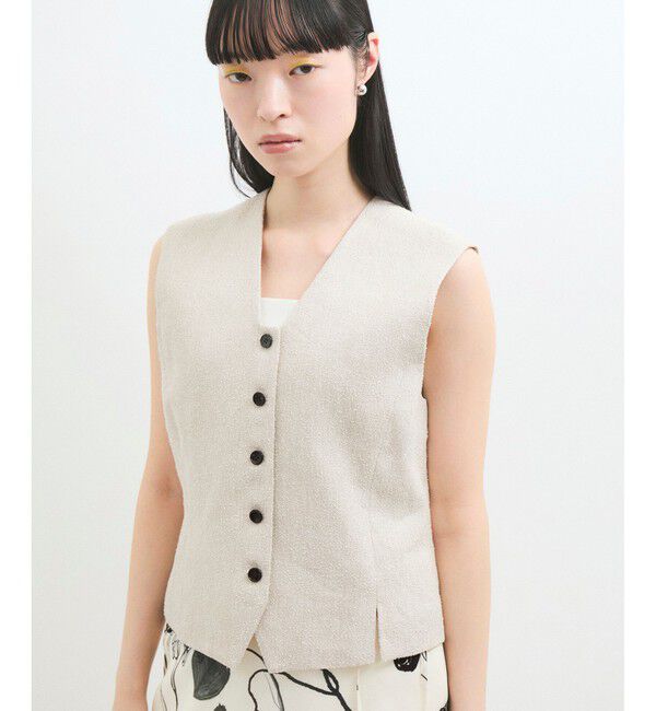 ADAM ET ROPE'「リネンMIXショートジレ」|ベスト・ジレ|