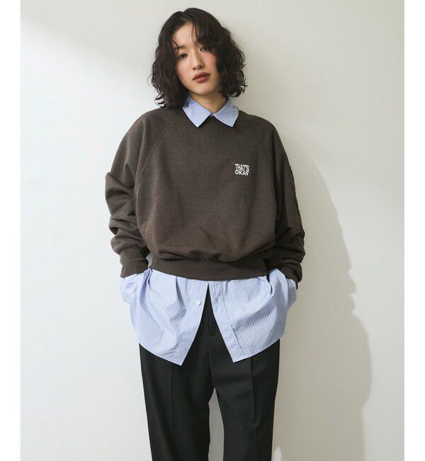 ADAM ET ROPE'「【WEB限定】・【サステナブル】ロゴパッチスリーブスウェット」|スウェット・ジャージ|