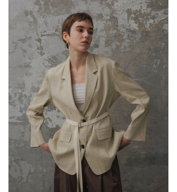 ADAM ET ROPE'「【EMOELLE】ドロストシャツジャケット」|テーラードジャケット|