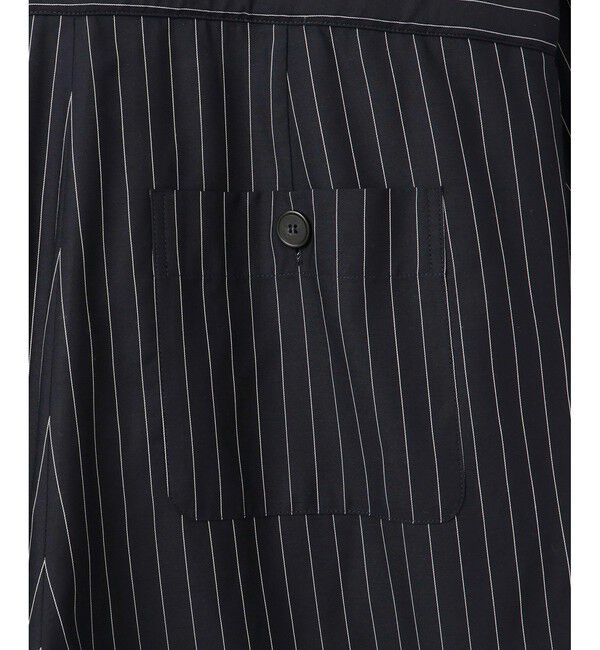 ADAM ET ROPE'「ストライプオープンカラージャンプスーツ」|オールインワン|