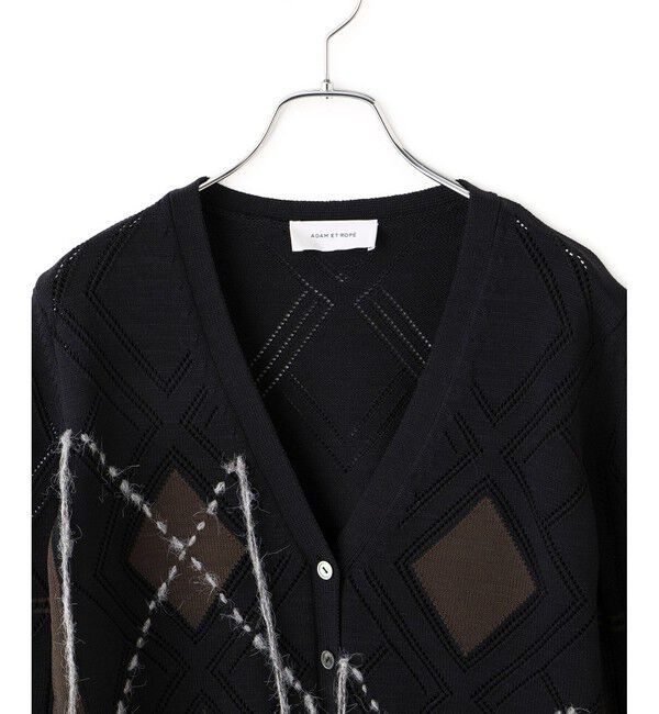 ADAM ET ROPE'「パターンニットカーディガン」|カーディガン|
