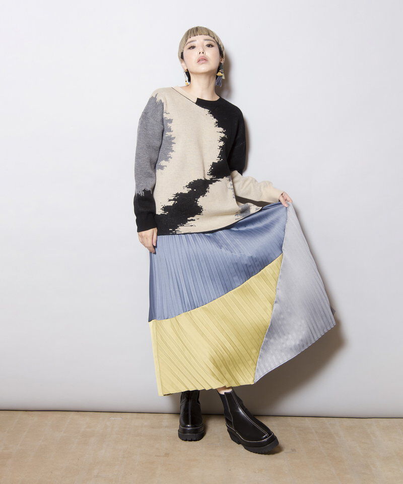  「切替プリーツスカート」|スカート|