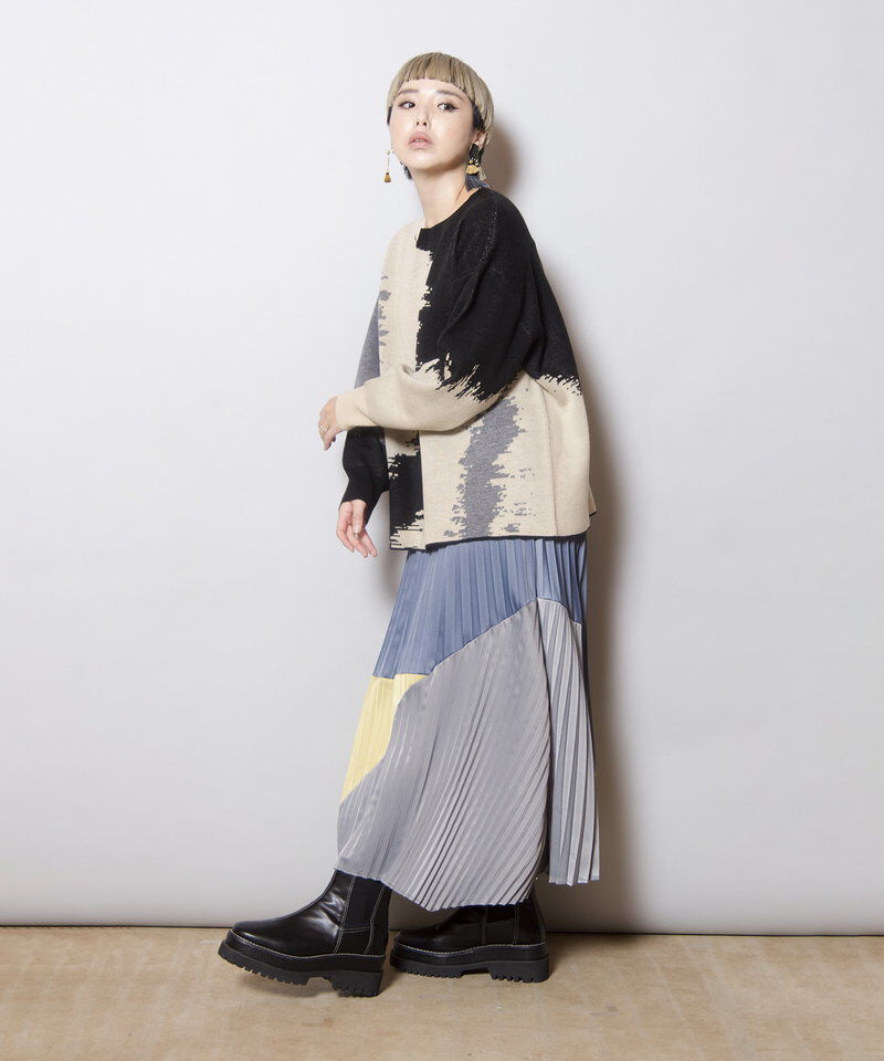  「切替プリーツスカート」|スカート|