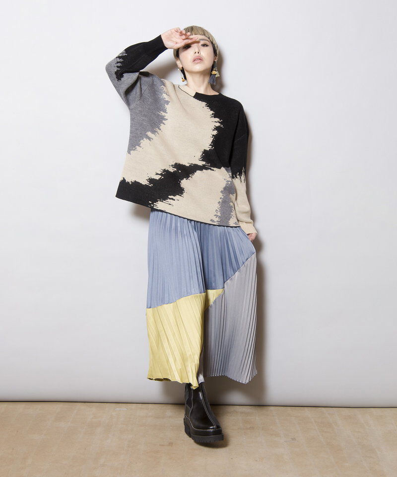  「切替プリーツスカート」|スカート|