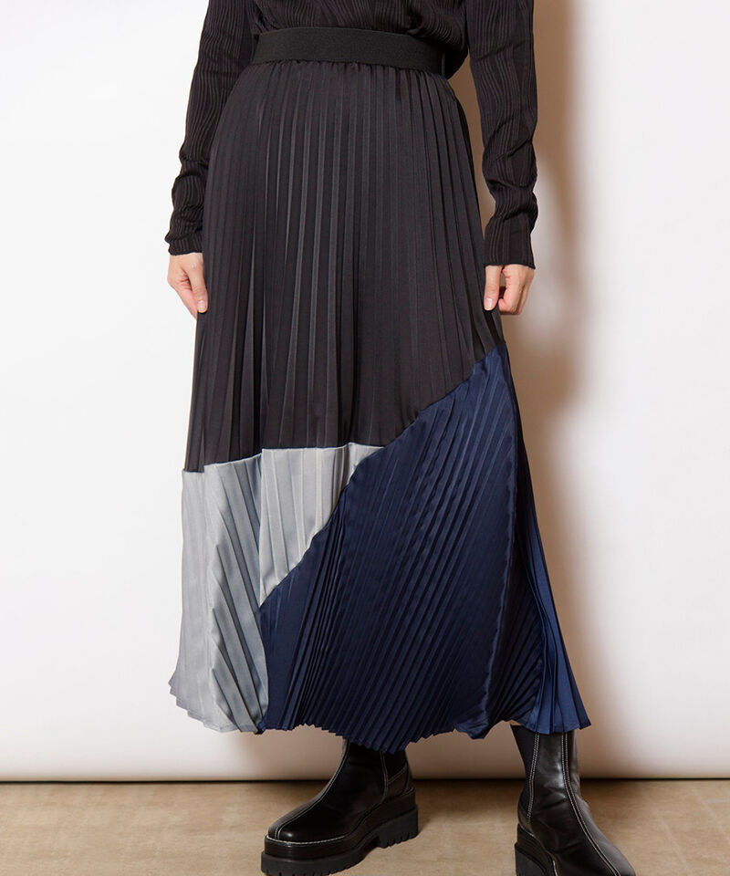  「切替プリーツスカート」|スカート|BLACK
