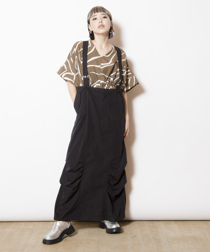  「サスペンダー付ミリタリースカート」|スカート|