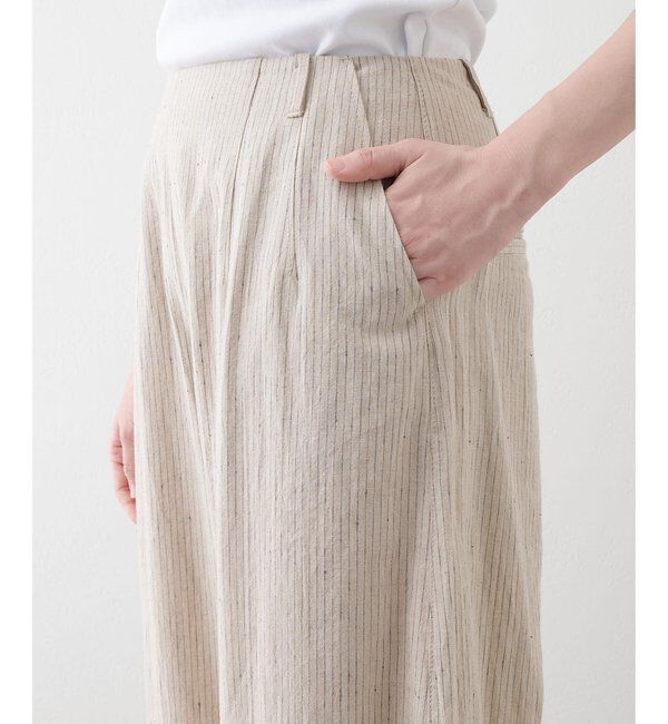 THE PAUSE「【THE PAUSE】コットンリネンカーブパンツ」|チノ|