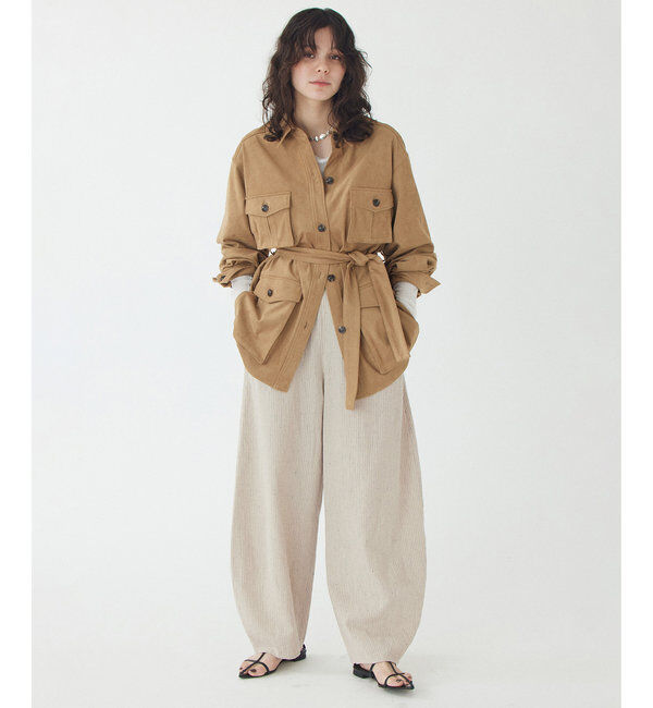 THE PAUSE「【THE PAUSE】コットンリネンカーブパンツ」|チノ|