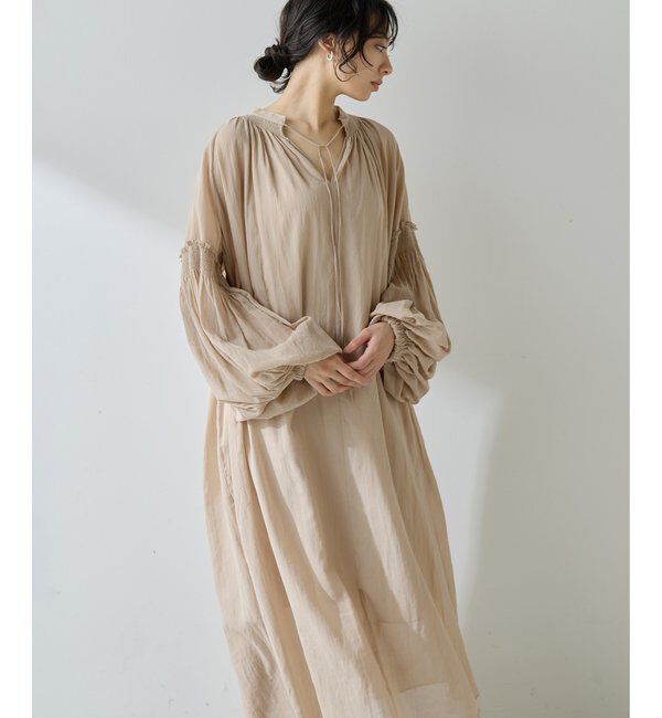  「コットンシフォンワンピース」|ワンピース|