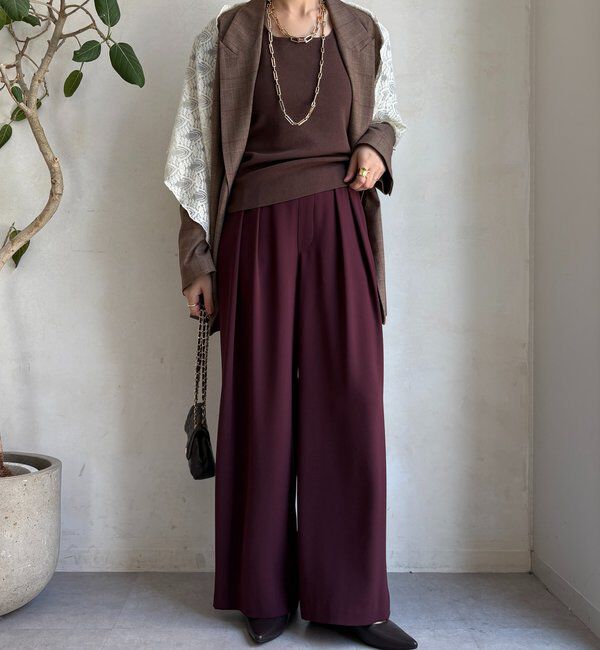  「【累計販売数3万枚突破/22色４サイズ展開！】タックワイドパンツ」|チノ|