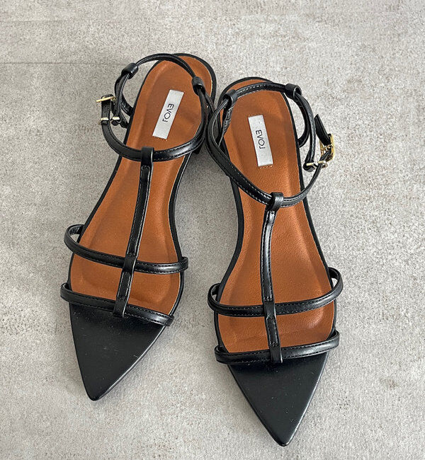  「ポインテッドストラップサンダル」|ロングブーツ|