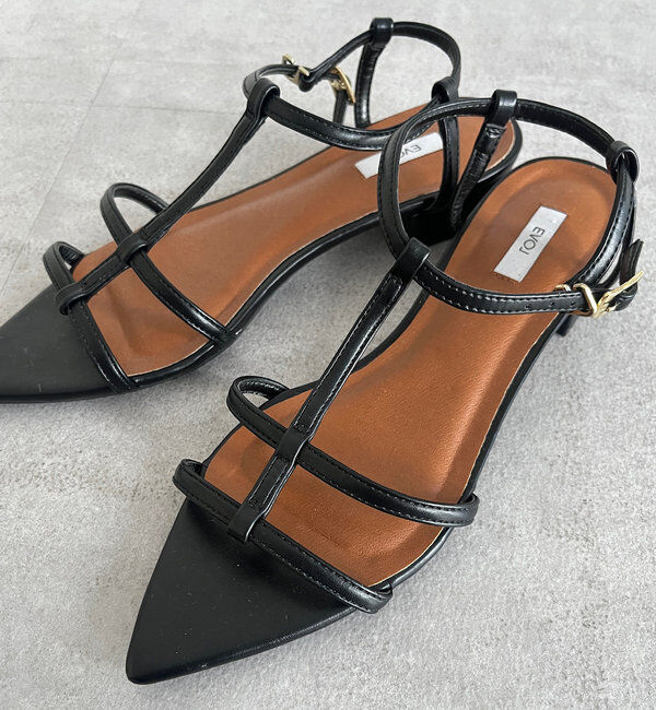  「ポインテッドストラップサンダル」|ロングブーツ|