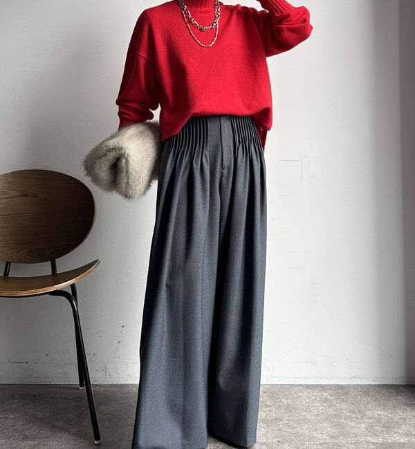  「【WEB限定】モッチリミドルゲージハイネックニット」|ニット・セーター|