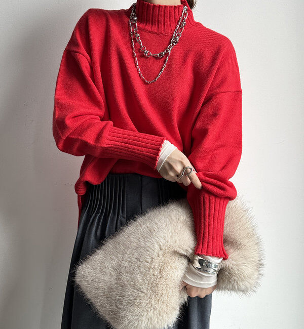  「【WEB限定】モッチリミドルゲージハイネックニット」|ニット・セーター|