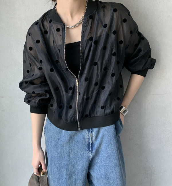  「【WEB限定】フロッキードットシアーブルゾン」|ブルゾン・スタジャン|