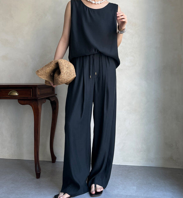  「【ウォッシャブル】キュプラタンクブラウス」|シャツ・ブラウス|