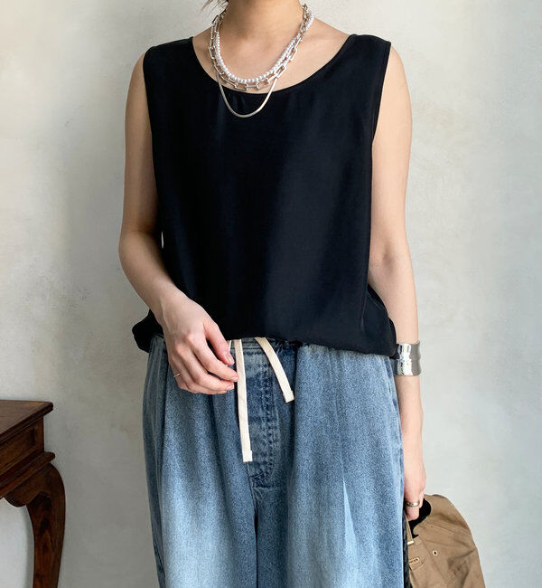  「【ウォッシャブル】キュプラタンクブラウス」|シャツ・ブラウス|