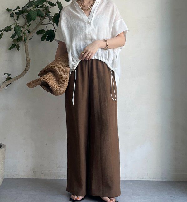  「【WEB限定】タンブラーブッチャーストライプワイドパンツ」|チノ|