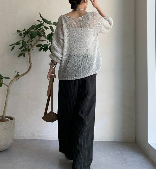  「【WEB限定】タンブラーブッチャーストライプワイドパンツ」|チノ|