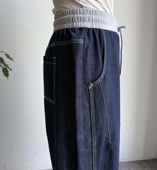  「【WEB限定】ウエスト切替ワイドデニムパンツ」|デニム|