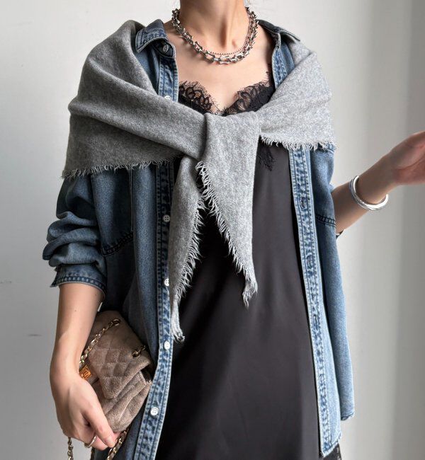  「ウール三角ストール」|マフラー|