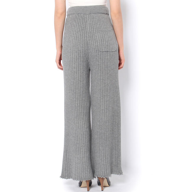  「【再入荷】裁ち切りリブニットパンツ」|チノ|