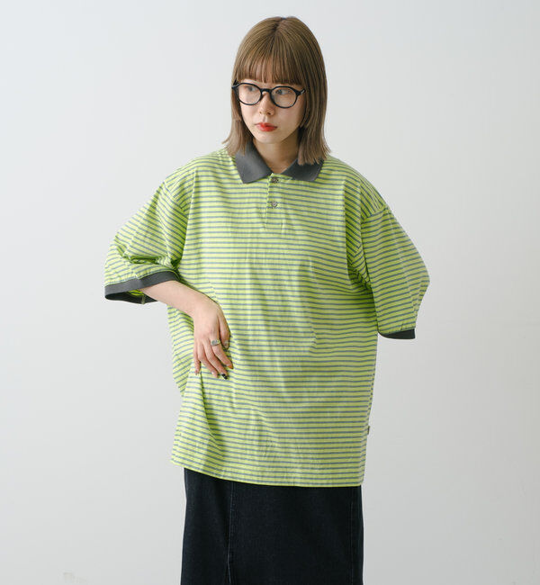  「【WHIMSIC】レトロボーダーポロシャツ」|ポロシャツ|