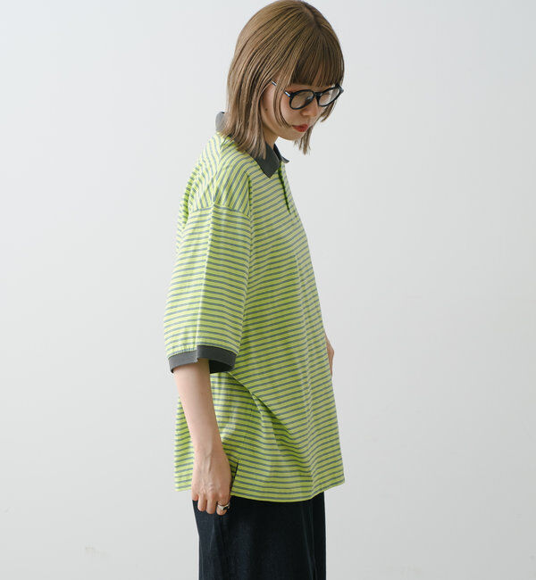  「【WHIMSIC】レトロボーダーポロシャツ」|ポロシャツ|